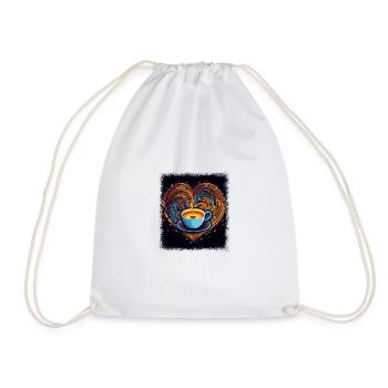geek womens rights rainbow bear lesbian gift - Drawstring Bag - white - Front