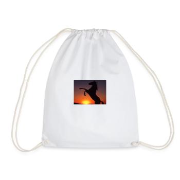 chevaux sur coucherdu soleil - Sac de sport léger - blanc - Devant