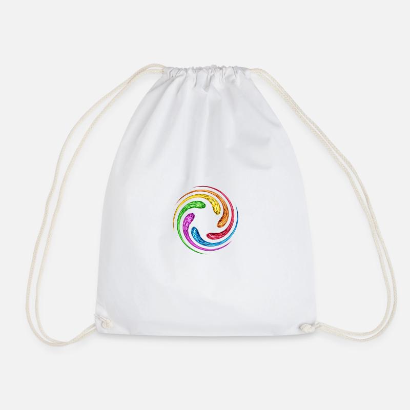 Infinity Spirale Unendlichkeit Steine Regenbogen - Turnbeutel - Weiß