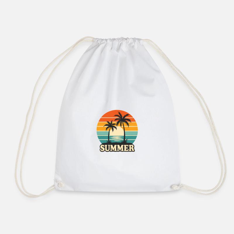 Tropic Vibes – Retro Summer Sunset - Turnbeutel - Weiß