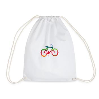 Vélo abstrait aux couleurs vives - Sac de sport léger - blanc - Devant