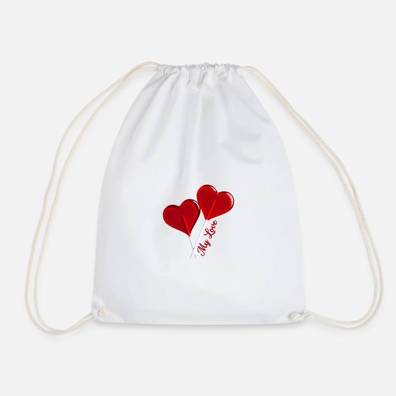 My Love Declaration - Drawstring Bag - white