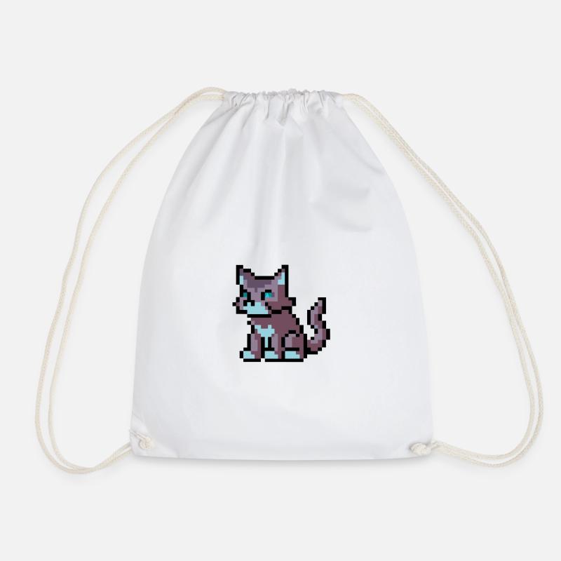 Cat - PixelArt - Turnbeutel - Weiß