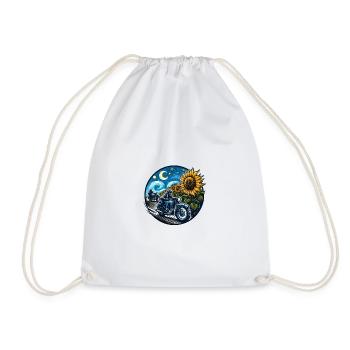 If Van Gogh could ride a motorcycle - Drawstring Bag - white - Front