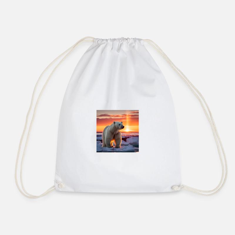 Polar bear-Design with sunset - Turnbeutel - Weiß