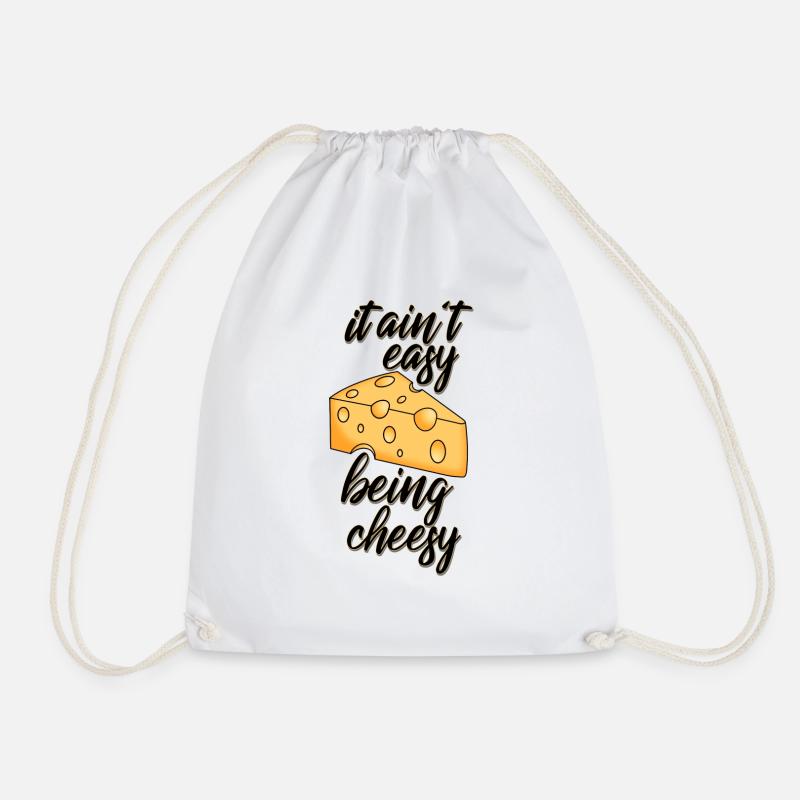 Cheesy - Drawstring Bag - white