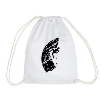 Cracks climbing rope man - Drawstring Bag - white - Front