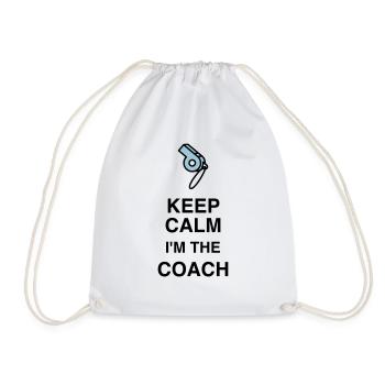 Coach Coaching Trainer Sport Entraineur Team - Drawstring Bag - white - Front