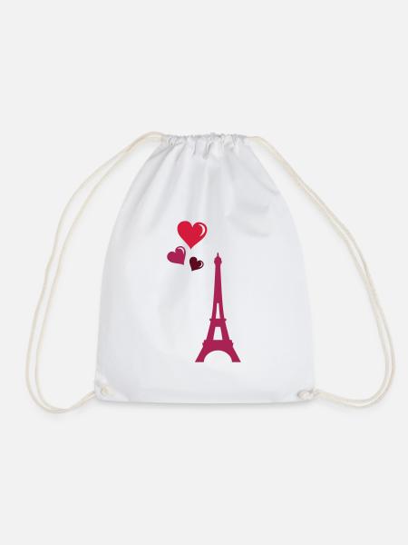 eiffel tower love - Turnbeutel - Weiß