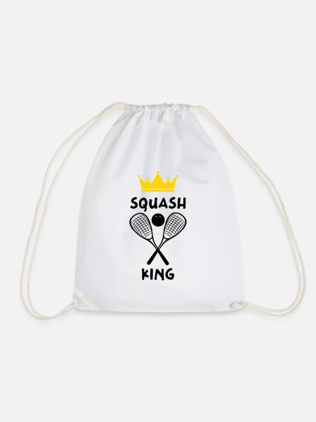 Der König von Squash - Squash King - Turnbeutel - Weiß