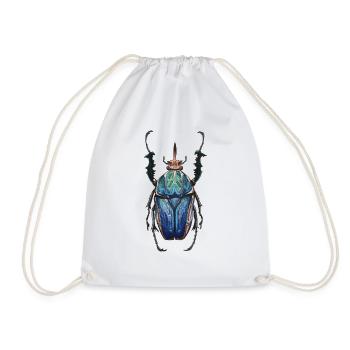 Big Beetle Stag - giant beetle deer - Drawstring Bag - white - Front