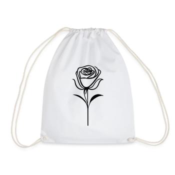 Rose - Turnbeutel - Weiß - Vorne