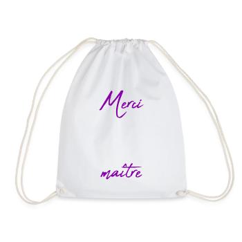 MASTER. MASTER. THANK YOU. THANK YOU, MASTER. MASTER - Drawstring Bag - white - Front