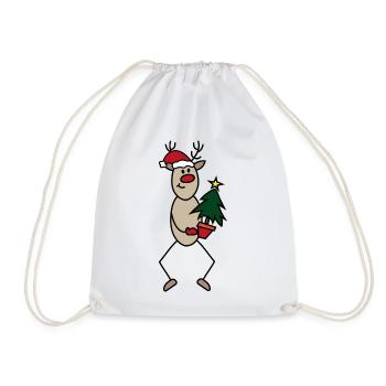 Lustige Weihnachten - Turnbeutel - Weiß - Vorne