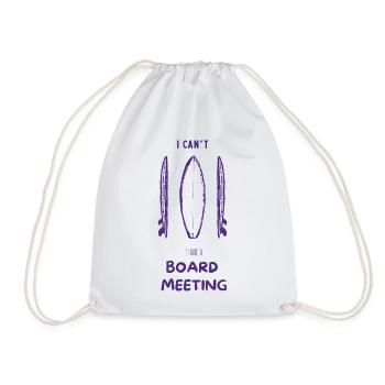 Surfing Board Meeting - Drawstring Bag - white - Front