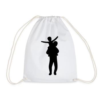 Family Silhouette Parents Children Love Together - Drawstring Bag - white - Front