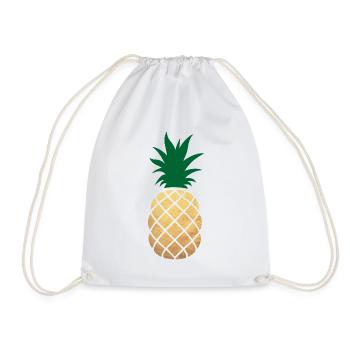 Pineapple decoration Gołd deluxe summer exotic sweet party - Drawstring Bag - white - Front