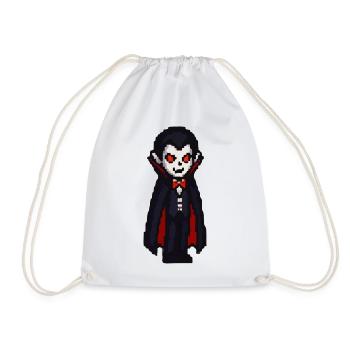 Vampirischer Cartoon Look mit Cape - Turnbeutel - Weiß - Vorne