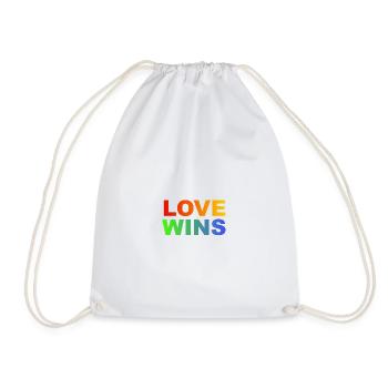 Love Wins Regenbogen  - Turnbeutel - Weiß - Vorne