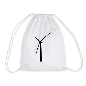 windmill windmill wind turbine windrad33 - Drawstring Bag - white - Front
