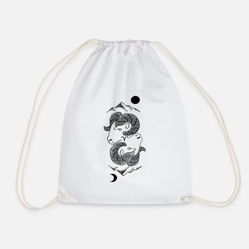 Horoscope Aries - Drawstring Bag - white
