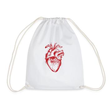 Heart with eyes - Drawstring Bag - white - Front