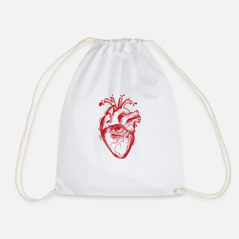 Heart with eyes - Turnbeutel - Weiß