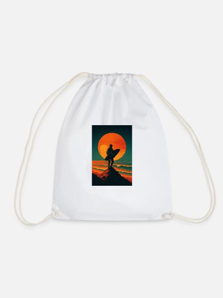 Sunset Seeker – Surf the Stars - Turnbeutel - Weiß
