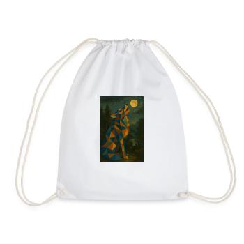 Wolf howls at the moon - Drawstring Bag - white - Front