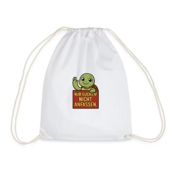Süßes Schildkröten Shirt – Nur gucken! Nicht anfas - Turnbeutel - Weiß - Vorne