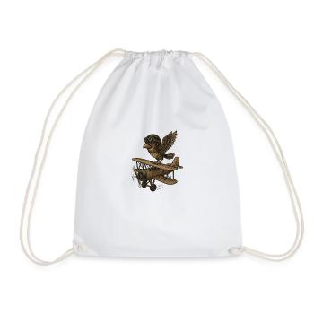 Airplane pilot - Drawstring Bag - white - Front