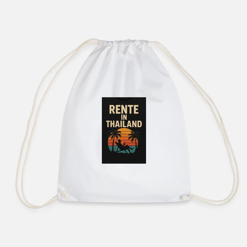 Rente in Thailand - Turnbeutel - Weiß
