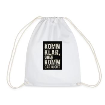 Komma klar!💯🖤💛 - Turnbeutel - Weiß - Vorne