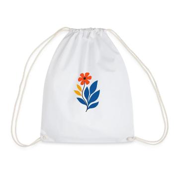 Floral power – powerful & creative - Drawstring Bag - white - Front