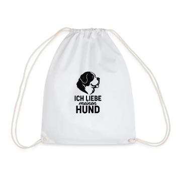 Ich liebe meinen Hund Bernhardiner - Turnbeutel - Weiß - Vorne