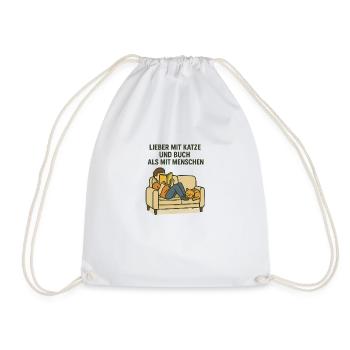 Cat World Cat Day Cat Sofa Chill Book relax - Sac de sport léger - blanc - Devant