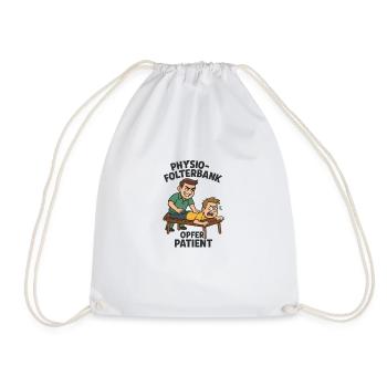 Physio Torture Torturer Bench - Drawstring Bag - white - Front