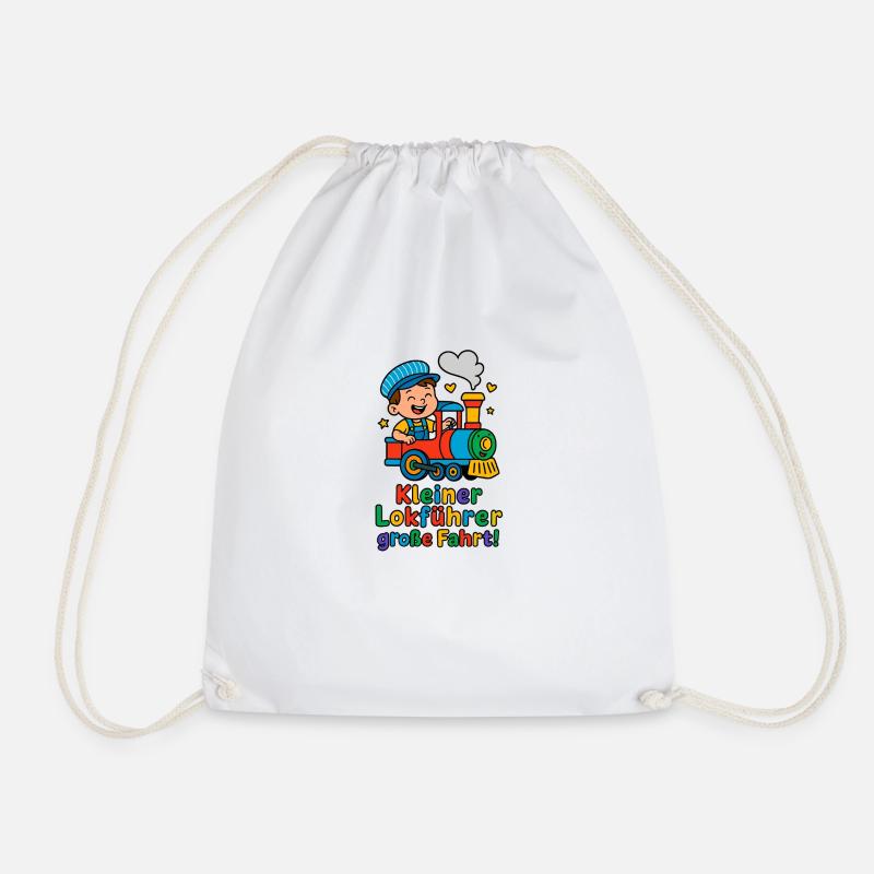 Little train driver, big ride - Drawstring Bag - white