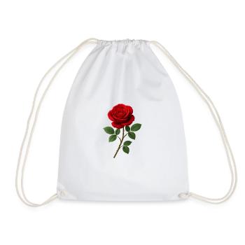 Elegant Red Rose - Drawstring Bag - white - Front