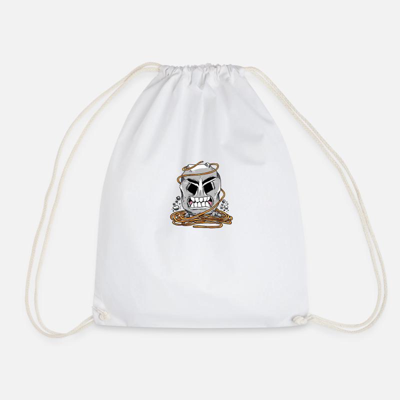 Rock Climber with Rope - Climbing T-Shirt - Drawstring Bag - white