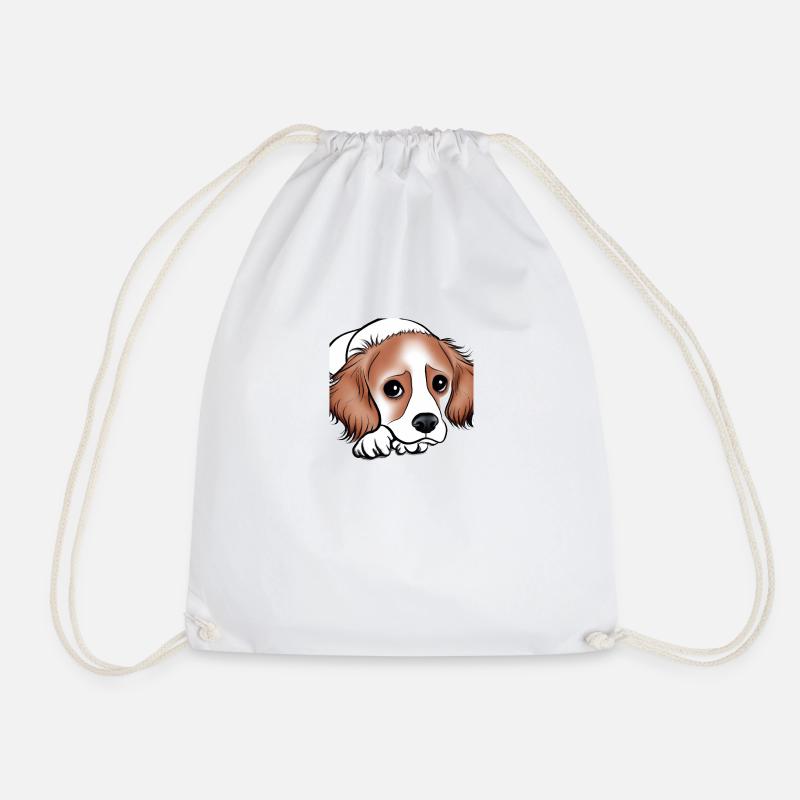 Dog - Drawstring Bag - white