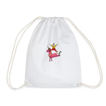 Licorne comme cheval de cirque avec cavalier. - Sac de sport léger - blanc - Devant