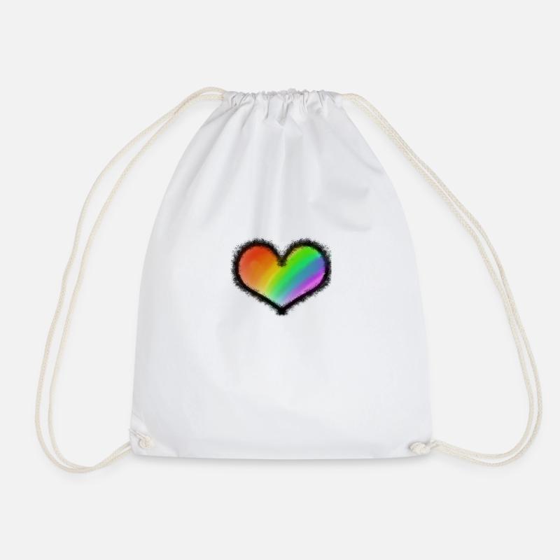 PRIDE LOVE - Drawstring Bag - white