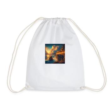 A café at the edge of the world - Drawstring Bag - white - Front