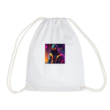 Futuristic man - Drawstring Bag - white - Front