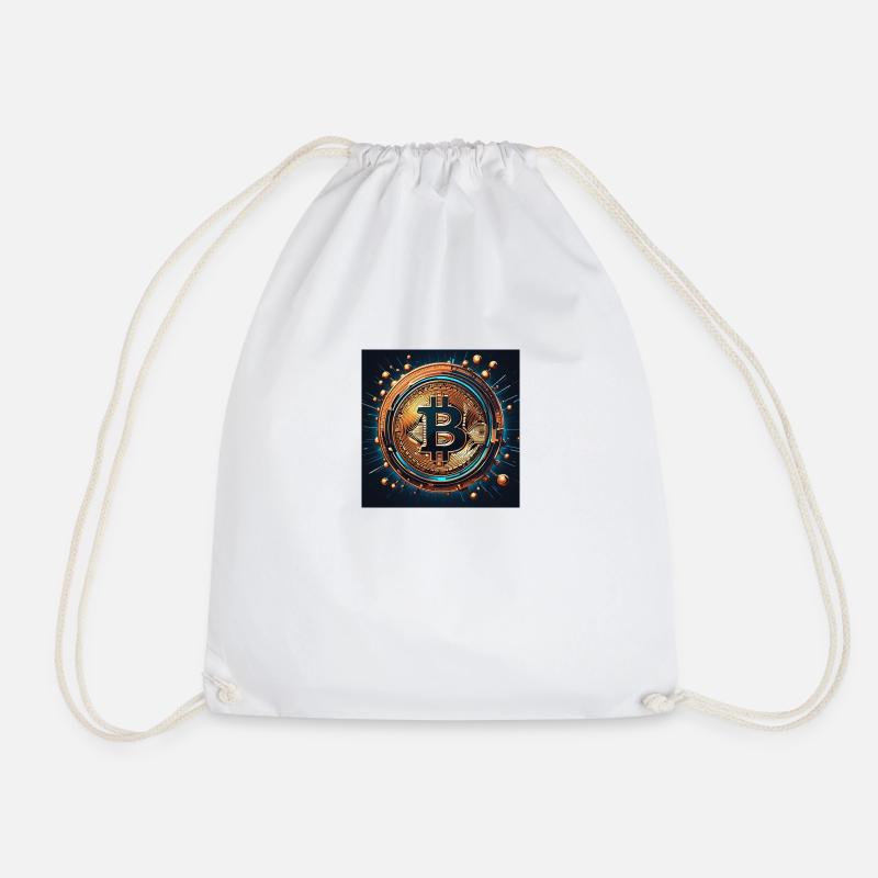 Bitcoin comic logo - Turnbeutel - Weiß