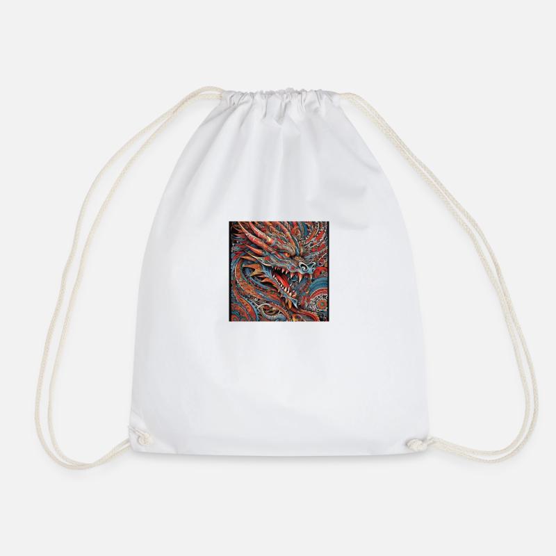 Dragon - Drawstring Bag - white