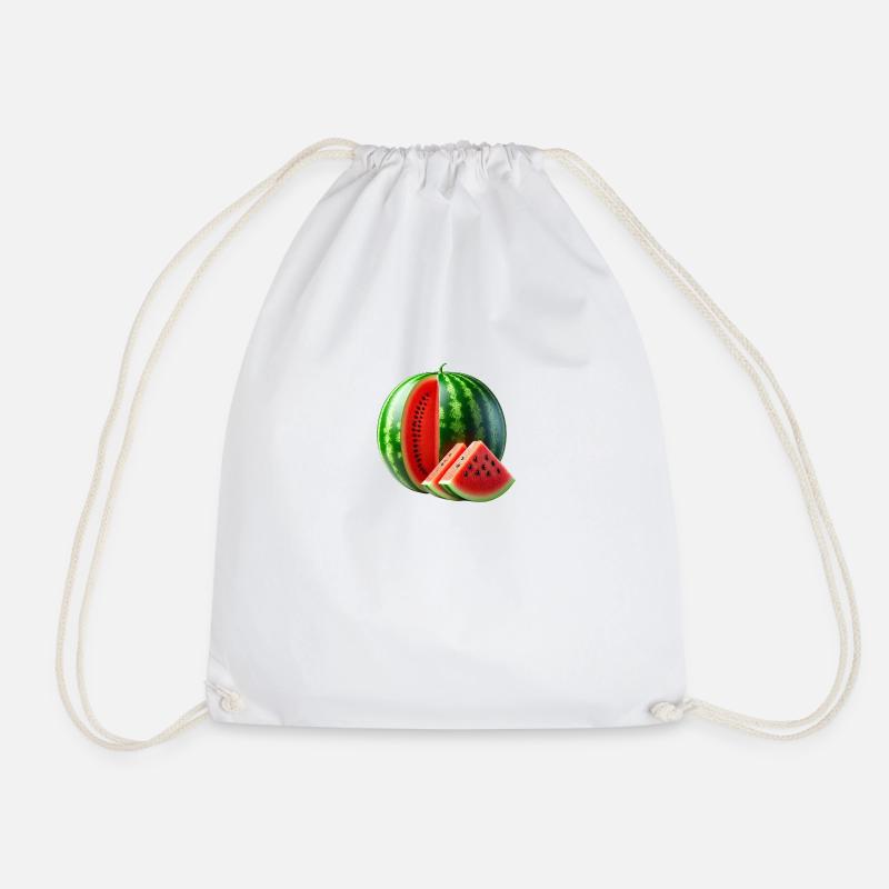 Watermelon - Drawstring Bag - white