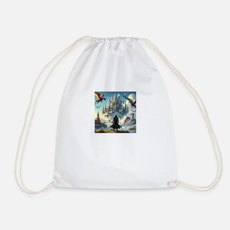 Rising - Drawstring Bag - white