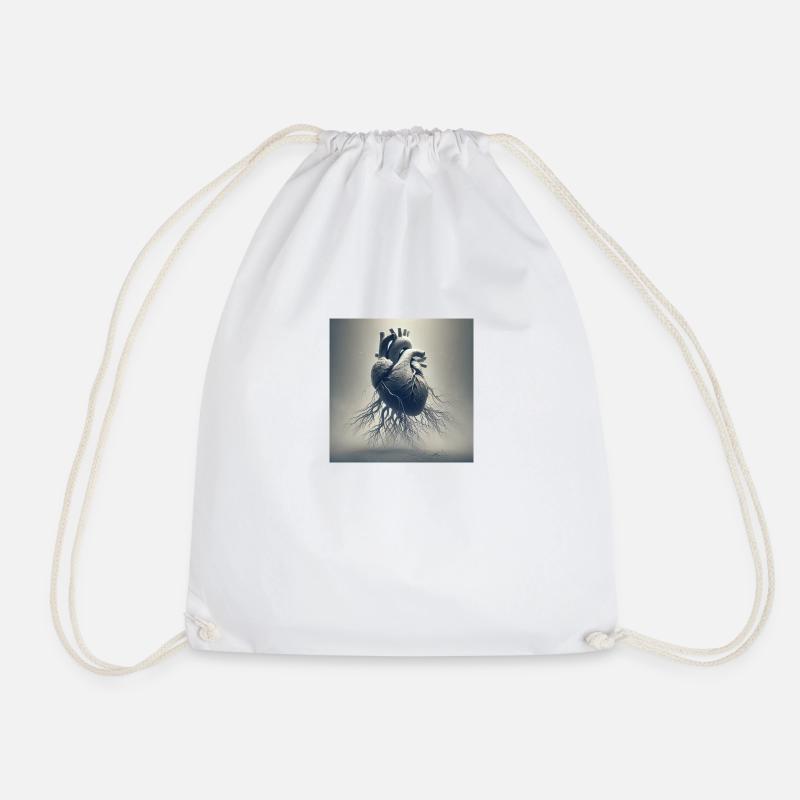 Rooted - Drawstring Bag - white